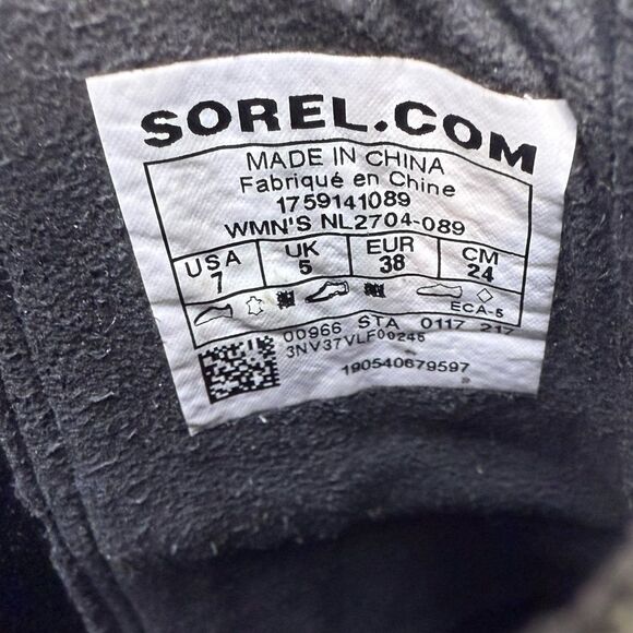 Sorel Lea Wedge Joan of Arctic Gray Leather Booties Size 7 VGUC - Picture 7 of 7